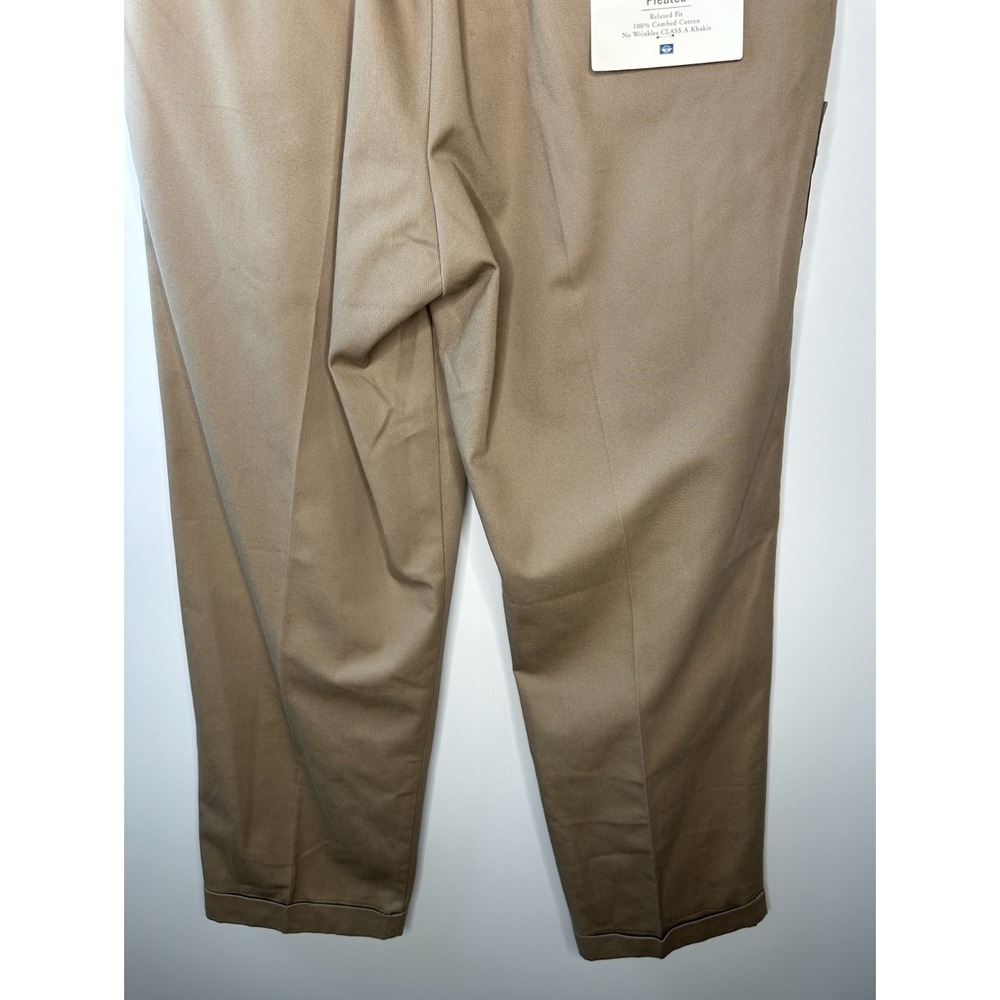 New Dockers Premium Khakis Work Pleated Relaxed Fit Pants Tan Men's 34 x 31 - Picture 11 of 13